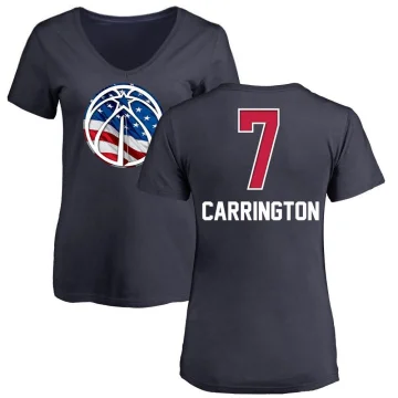 Bub Carrington Women's Washington Wizards Name and Number Banner Wave V-Neck T-Shirt Navy