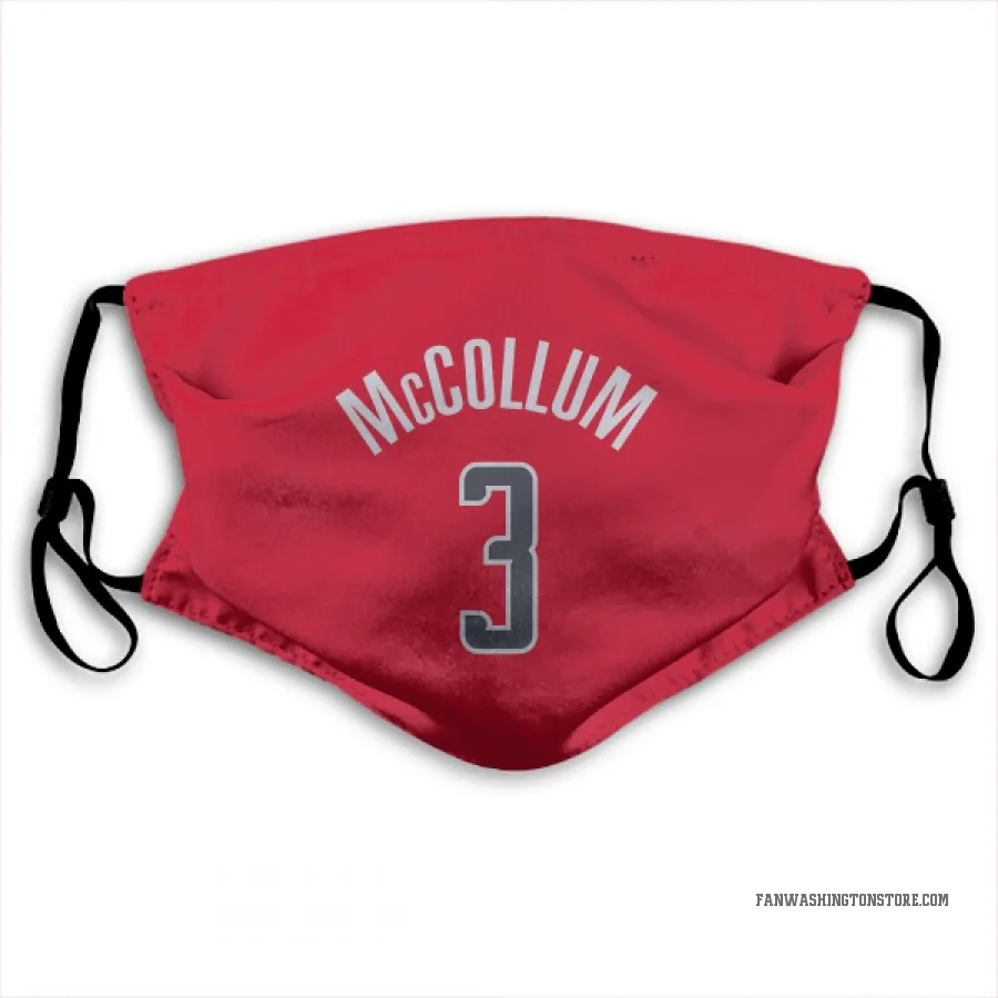 CJ McCollum Washington Wizards  Face Mask - Red