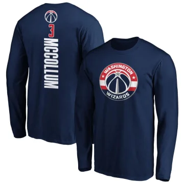 CJ McCollum Men's Washington Wizards Backer Long Sleeve T-Shirt Navy