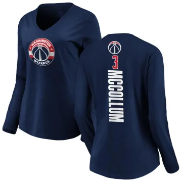 CJ McCollum Women's Washington Wizards Backer Long Sleeve T-Shirt Navy