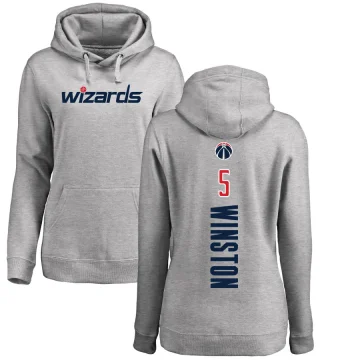 Cassius Winston Women's Washington Wizards Branded Ash Backer Pullover Hoodie