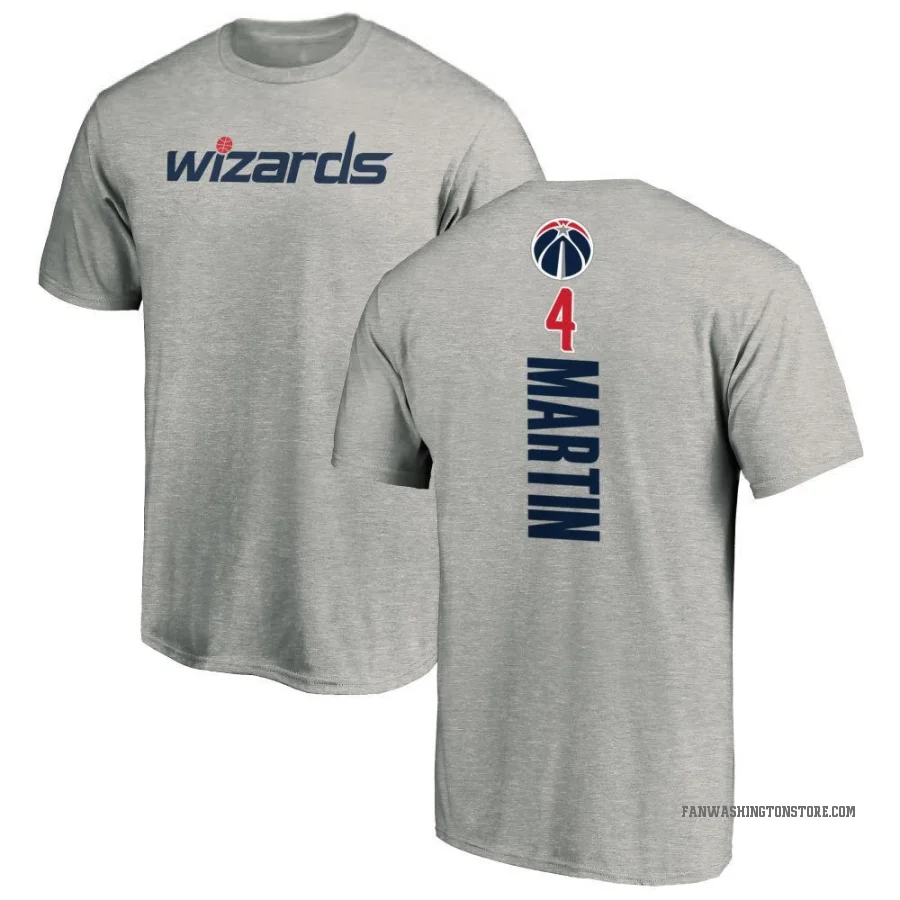 Jaylen Martin Men's Washington Wizards Ash Backer T-Shirt