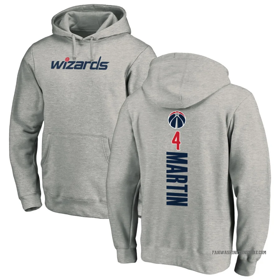 Jaylen Martin Men's Washington Wizards Branded Ash Backer Pullover Hoodie