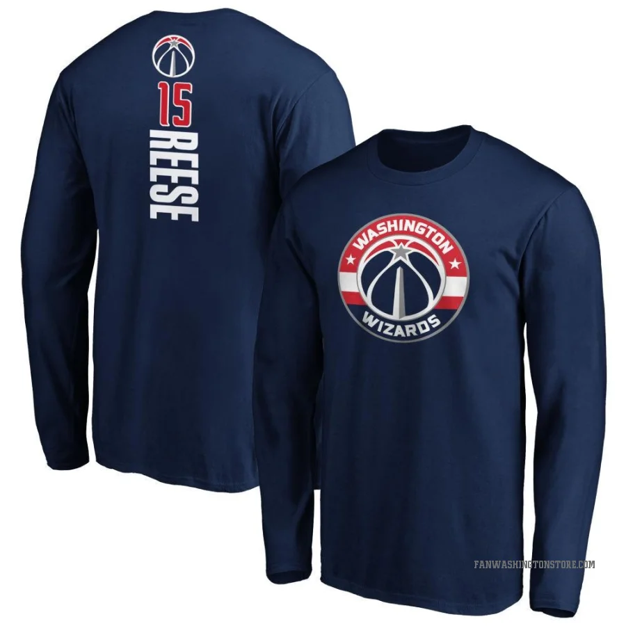 Julian Reese Men's Washington Wizards Backer Long Sleeve T-Shirt Navy