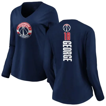 Kyshawn George Women's Washington Wizards Backer Long Sleeve T-Shirt Navy