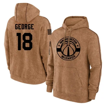 Kyshawn George Youth Washington Wizards 2023 Salute to Service Club Pullover Hoodie Brown