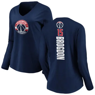 Malcolm Brogdon Women's Washington Wizards Backer Long Sleeve T-Shirt Navy