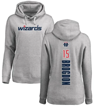 Malcolm Brogdon Women's Washington Wizards Branded Ash Backer Pullover Hoodie