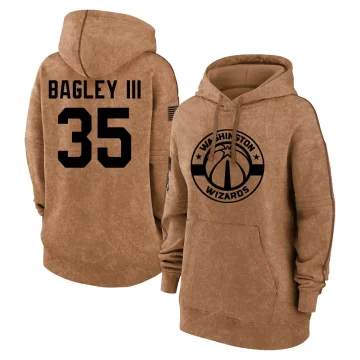 Marvin Bagley III Women's Washington Wizards 2023 Salute to Service Pullover Hoodie Brown
