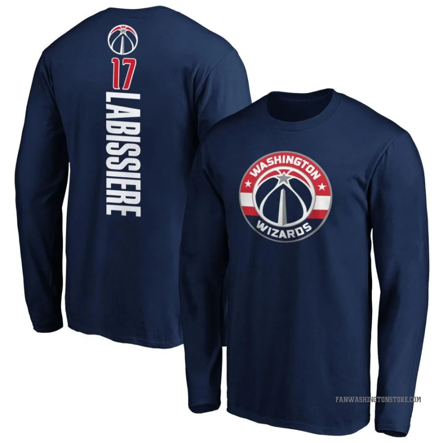 Skal Labissiere Men's Washington Wizards Backer Long Sleeve T-Shirt Navy