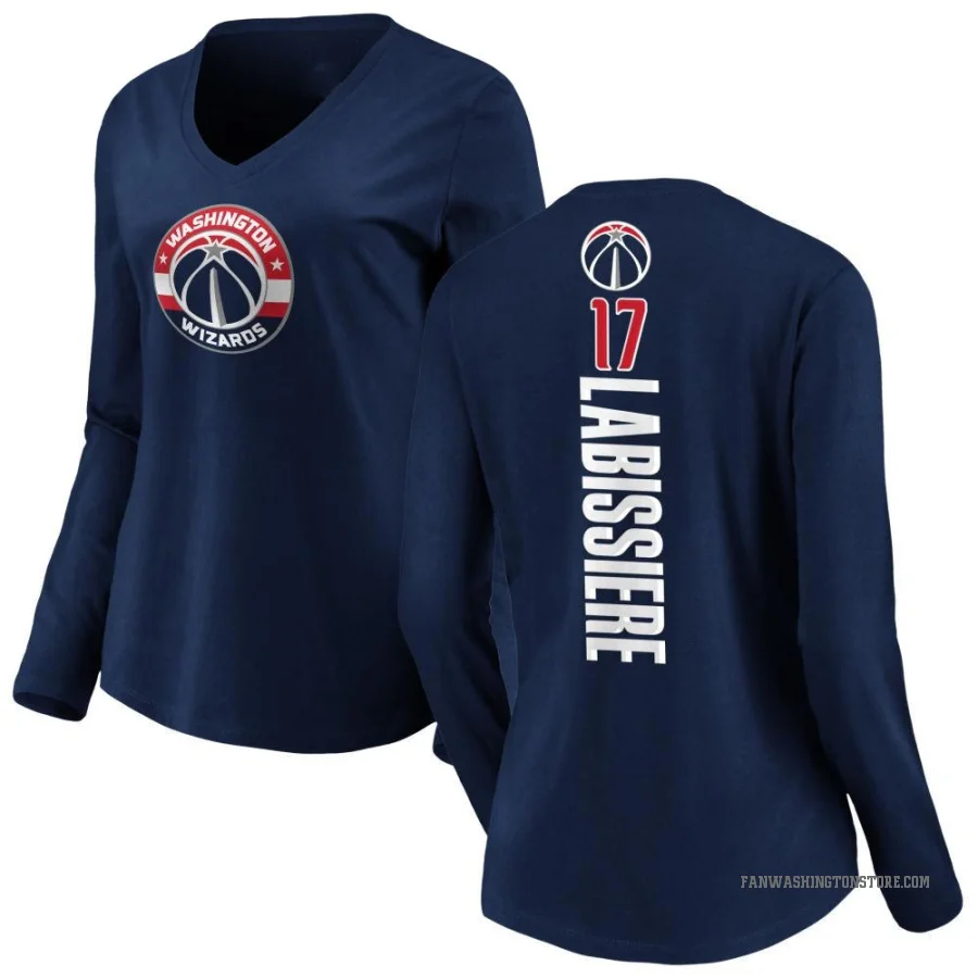 Skal Labissiere Women's Washington Wizards Backer Long Sleeve T-Shirt Navy